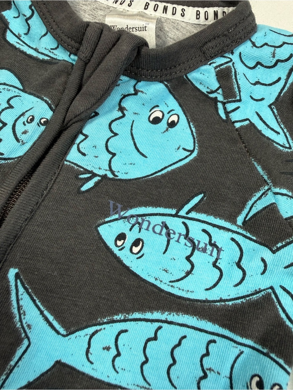 BONDS Wondersuit Fish Zip Romper Lot Size 000 0-3m Coastal Ocean Baby Pajamas - Picture 9 of 15